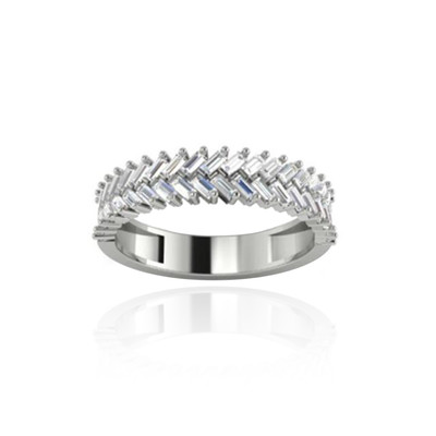 Bague or blanc 750 diamants