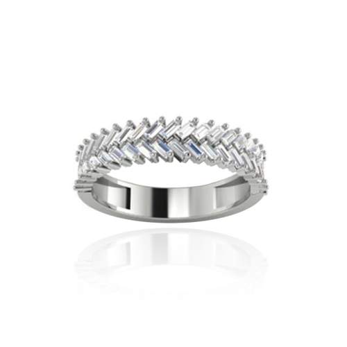 Bague or blanc 750 diamants
