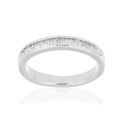 750 diamanten trouwring witgoud