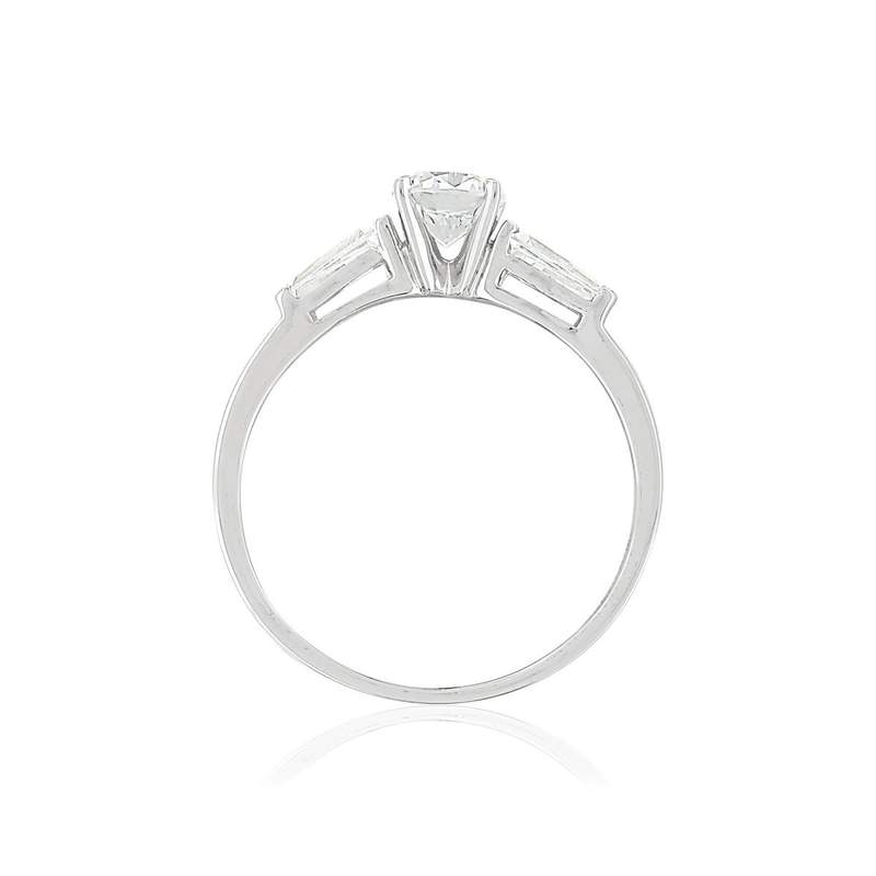 Bague or 375 blanc zirconias - vue 2
