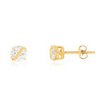 Boucles d'oreilles or 375 jaune zirconias - vue 1