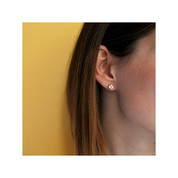 Boucles d'oreilles or 375 jaune zirconias