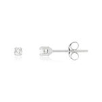 Boucles d'oreilles or blanc 375 zirconias - vue 1