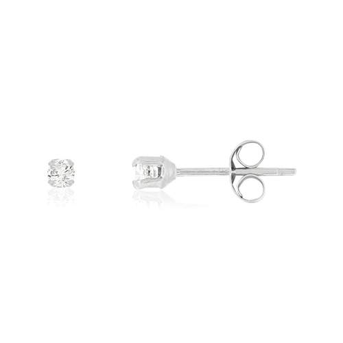 Boucles d'oreilles or blanc 375 zirconias