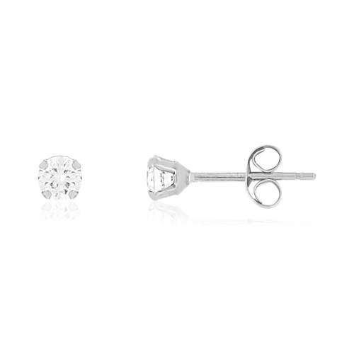Boucles d'oreilles or blanc 375 zirconias