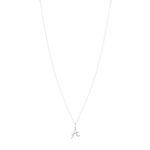 Collier or 375 blanc initiale diamants 45 cm - vue 1