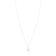 Collier or blanc 375 diamants initiale 45 cm