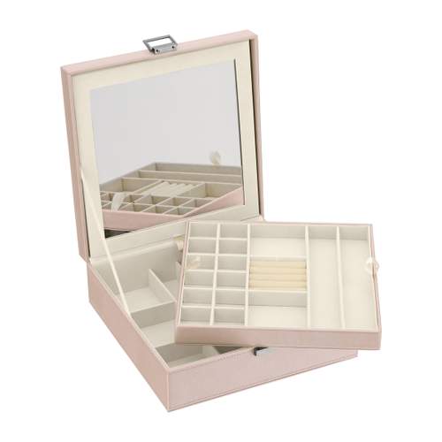 Coffret bijoux matière synthétique rose pâle