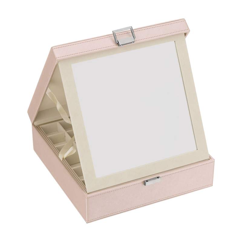 Coffret bijoux matière synthétique rose pâle - vue porté 1