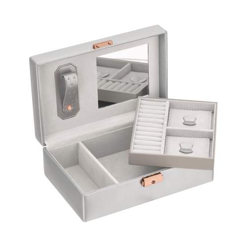 Coffret bijoux gris métallisé