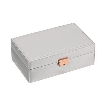 Coffret bijoux gris métallisé