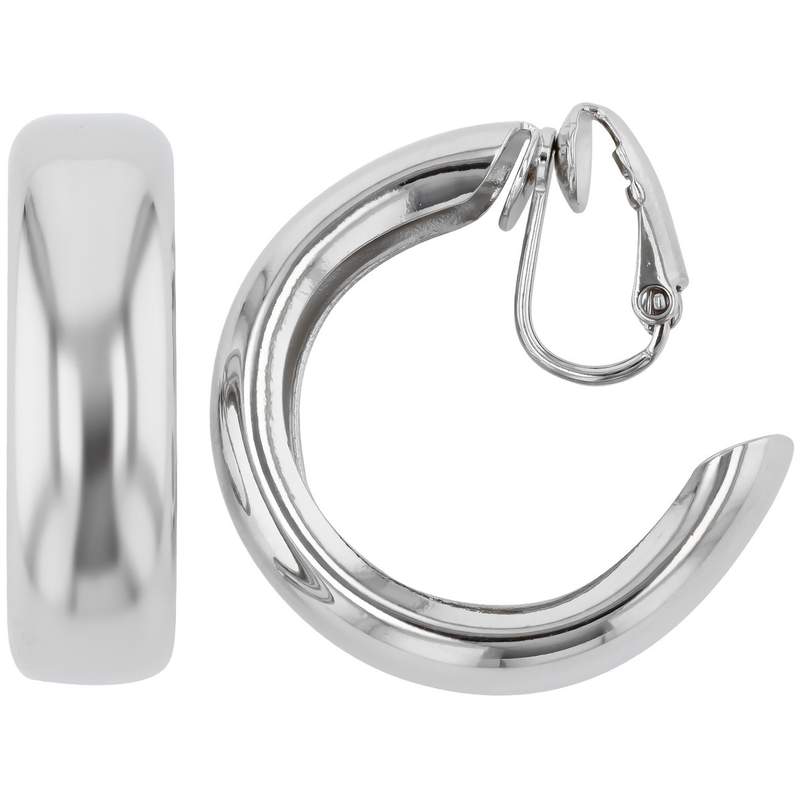 Boucles d'oreilles clip rhodiées - vue 1