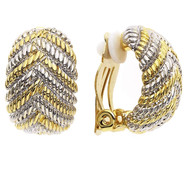 Clips d'oreilles dorés et rhodiés