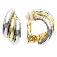 Clips d'oreilles dorés et rhodiés