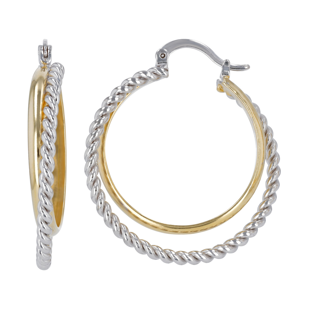 Créoles dorées et rhodiées