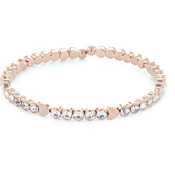 Roze gerhodineerde armband met hartjes en witte kristallen