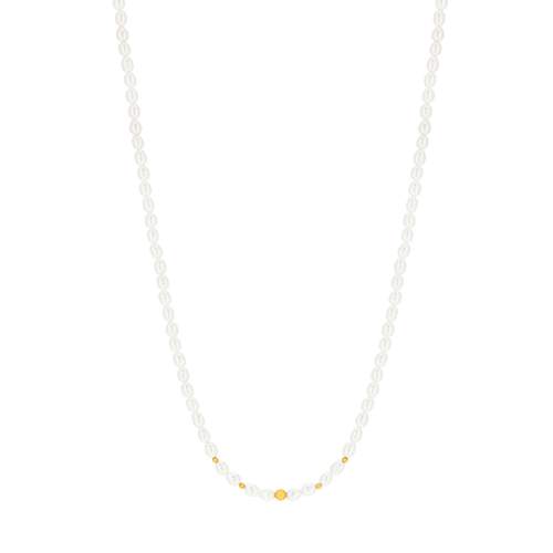 Gold necklace 375 chinese cultured pearls 42 cm