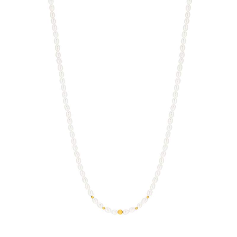 Collier or 375 perles de culture de chine 42 cm - vue 1