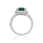 Bague argent 925 zirconias vert et blancs - vue 2