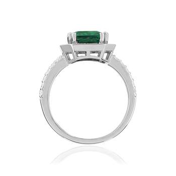 Bague argent 925 zirconias vert et blancs