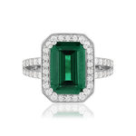 Bague argent 925 zirconias vert et blancs - vue 3