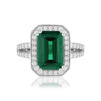 Bague argent 925 zirconias vert et blancs