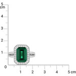 Bague argent 925 zirconias vert et blancs - vue D3
