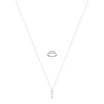 Parure argent 925 collier et bague zirconias - vue 1