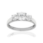 Parure argent 925 collier et bague zirconias - vue D1