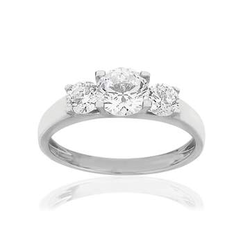 Parure argent 925 collier et bague zirconias