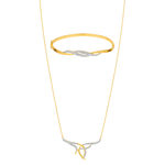 Parure plaqué or collier et bracelet zirconia - vue 1