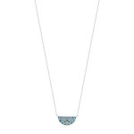 Collier acier mosaïque émail et nacre irisée 55 cm - vue 1