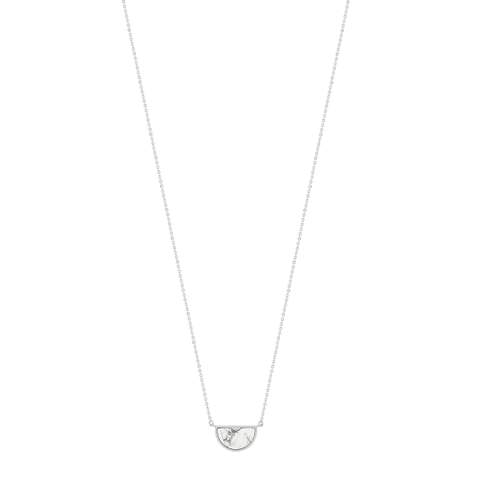 Collier MATY Acier Howlite blanc 55 cm