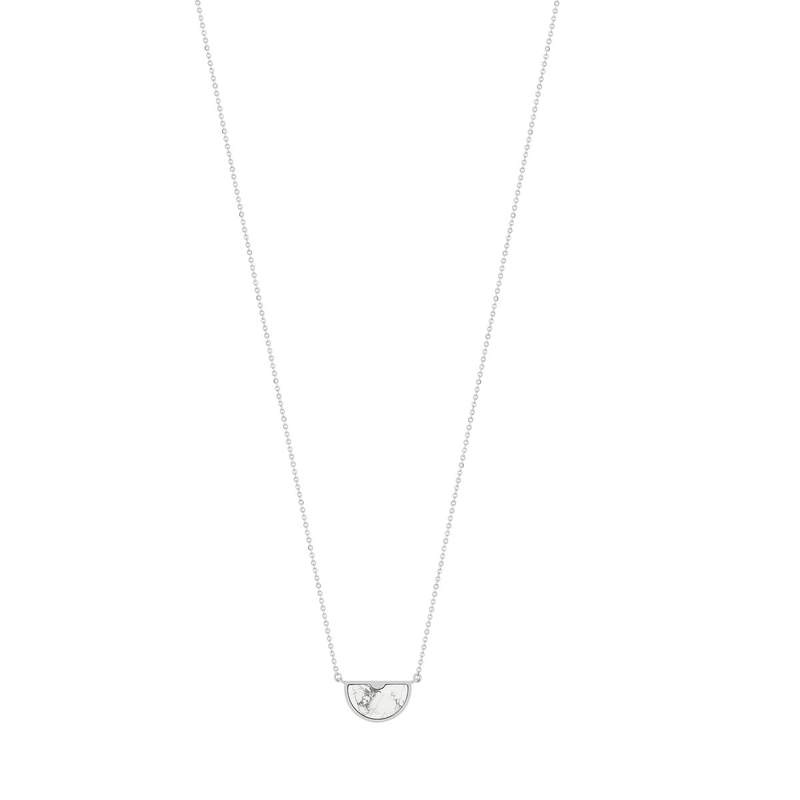 Collier MATY Acier Howlite blanc 55 cm - vue 1