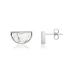 Boucles d'oreilles MATY Acier inoxydable Howlite blanc - vue 1