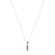 Collier acier inoxydable howlite bleu 47 cm