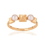 Bague plaqué or rose perles de culture - vue 1