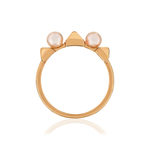 Bague plaqué or rose perles de culture - vue 2