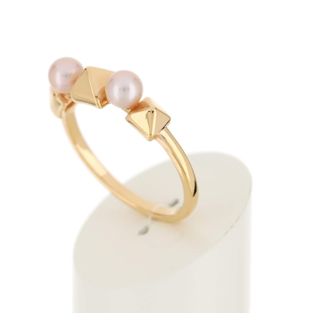 Bague plaqué or rose perles de culture - vue 4