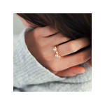 Bague plaqué or rose perles de culture - vue porté 1