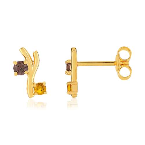 Gold earrings 375 gemstones