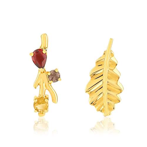 Gold earrings 375 gemstones