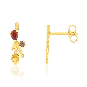 Gold earrings 375 gemstones
