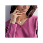 Collier in 375 goud, twee strengen Chinese gekweekte parels en diamanten, 45 cm - gedragen zicht 2