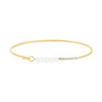 Bracelet jonc or 375 2 tons perles de culture de Chine et diamants - vue 1