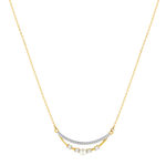 Collier or 375 2 tons perle de culture de Chine et zirconias 45 cm - vue 1