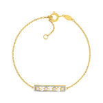 Bracelet or 375 2 tons perles de culture de Chine zirconias 18 cm - vue 1