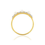 2-toon gouden ring met Chinese gekweekte parels en zirkonia's - bekijk 2