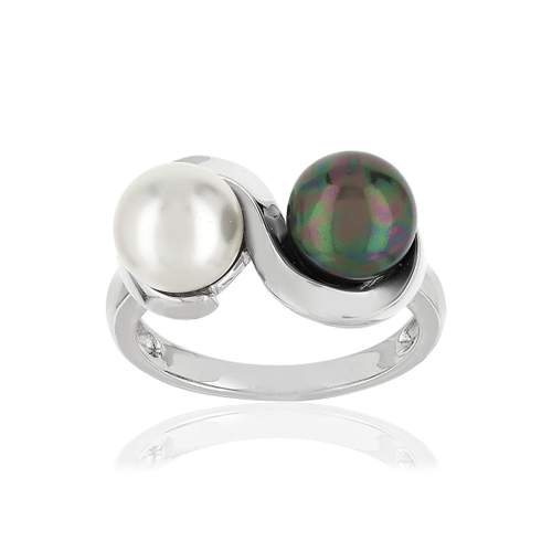 Bague argent 925 perle de culture de Tahiti et de Chine