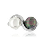 Bague argent 925 perle de culture de Tahiti et de Chine - vue 3